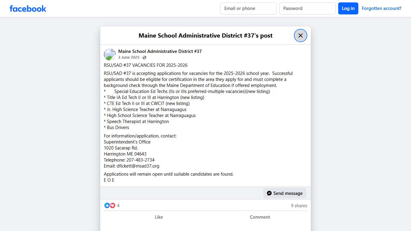 RSU/SAD #37... - Maine School Administrative District #37 | Facebook