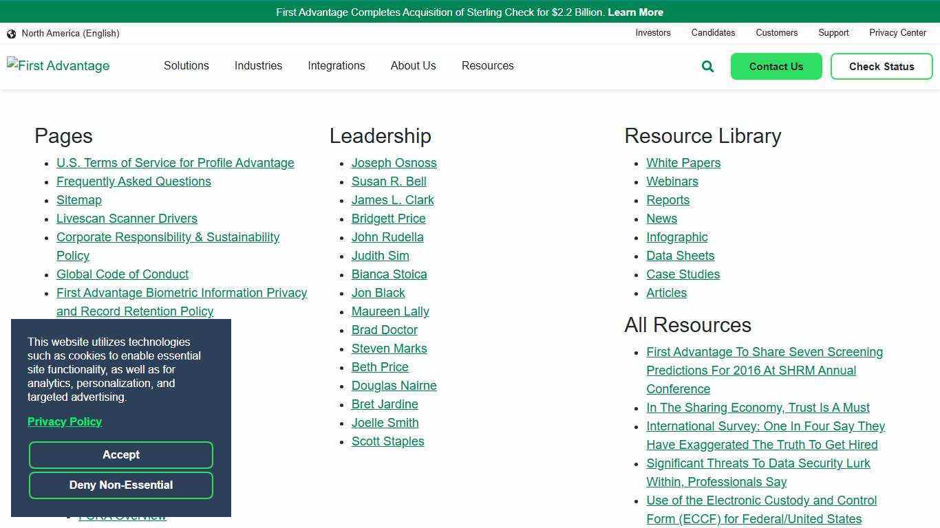 Sitemap | First Advantage